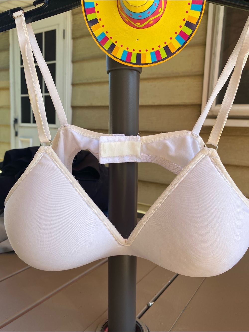 Simple white padded  Triangle Bra